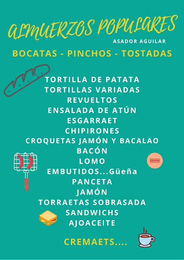 Asador Aguilar Segorbe menu 2